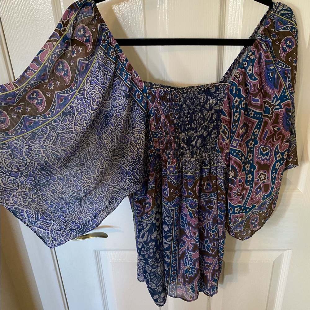 Paisley Printed Oversized Blouse | Size Medium